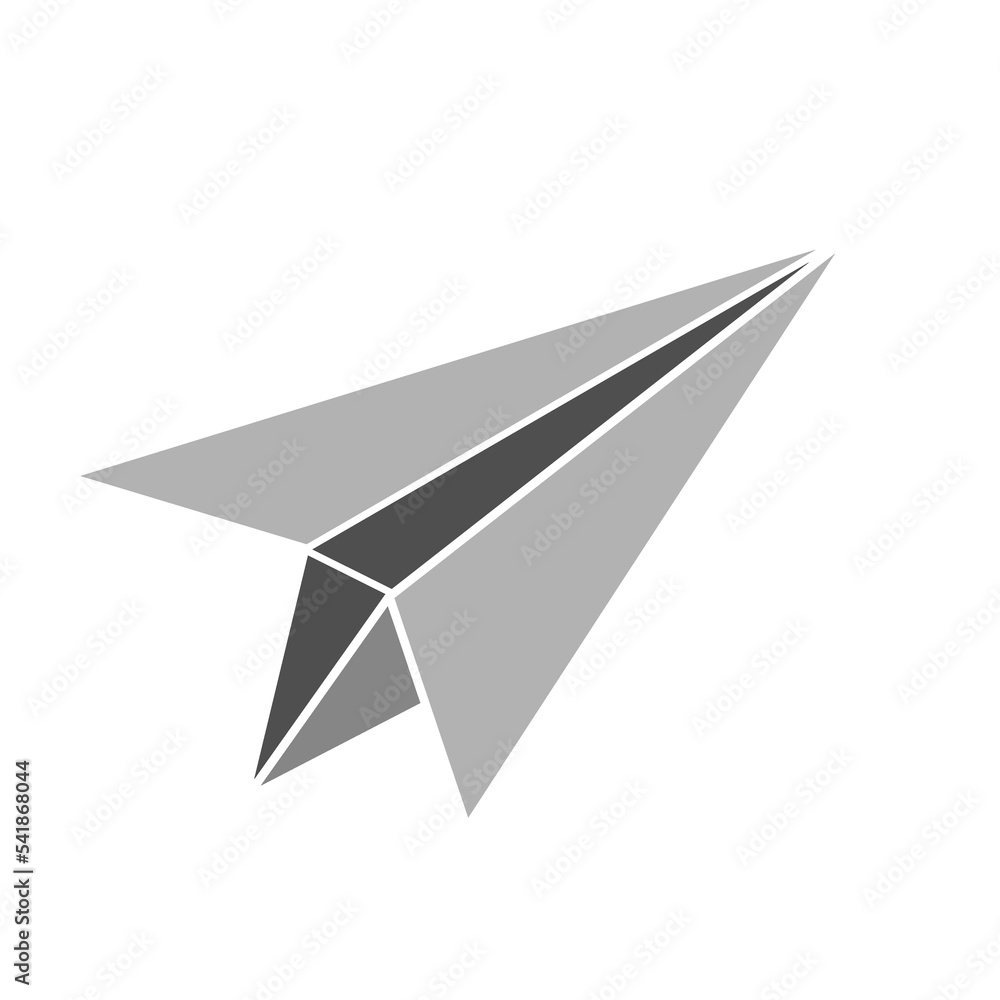modern paper plane logo, simple logo concept, paper plane logo for gaming and social media