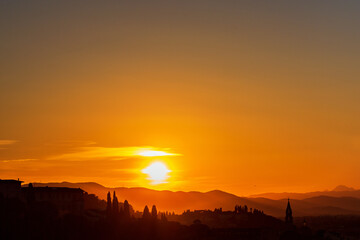 Wall Mural - Awesome sunset view at a beautiful rolling landscape