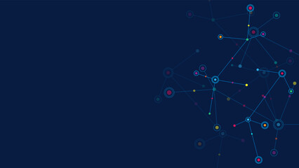 Abstract technology background with connecting the dots and lines. Global network connection, internet technology and digital communication concept
