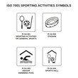 set of iso 7001 sporting activities symbols on white background