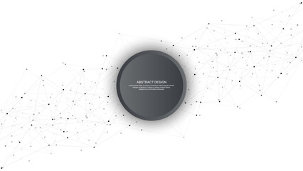 Abstract background and geometric pattern with connecting the dots and lines. Networking concept, internet connection and global communication