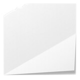 Fototapeta  - Biała pusta składana kwadratowa karty. Rozdarty arkusz papieru. Jedno zagięcie na kartce.