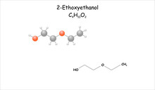 Stylized Molecule Model/structural Formula Of 2-Ethoxyethanol.