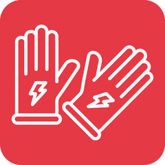 Poster - Electrician Gloves Line Round Corner Background Icon