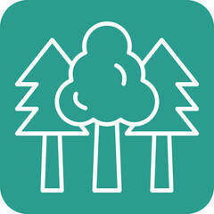 Poster - Forest Line Round Corner Background Icon