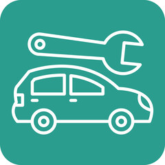 Wall Mural - Car Service Line Round Corner Background Icon