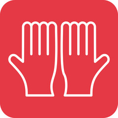 Poster - Working Gloves Line Round Corner Background Icon