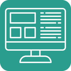 Sticker - Web Layout Line Round Corner Background Icon