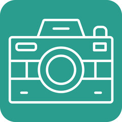 Canvas Print - Camera Line Round Corner Background Icon