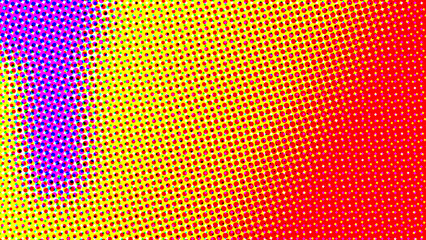 Wall Mural - Red violet and orange and Radian Yellow color halftone gradient background. Banner template.