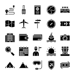 set of tour and travel icon