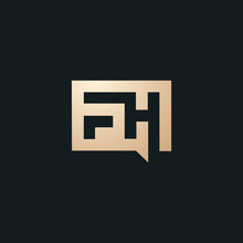 FH Monogram Consulting Logo In Square Shape - Black