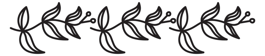 Wall Mural - floral motif divider. botanical decorative branch border