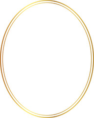 Wall Mural - oval golden frame with inverted rounded corner isolated on transparent background, luxury gold borde