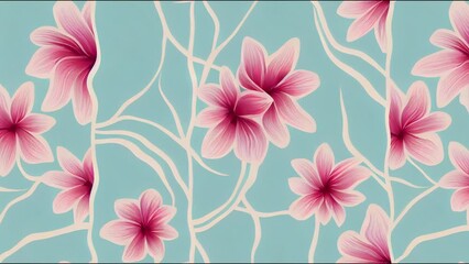 Wall Mural - set of floral design elements. seamless animations, seamless borders, circle frame. beautiful for an
