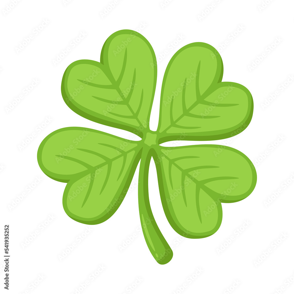 Four Leaf Clover Sign Emoji Icon Illustration. Irish Vector Symbol ...
