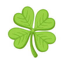 Four Leaf Clover Sign Emoji Icon Illustration. Irish Vector Symbol Emoticon Design Clip Art Sign Comic Style.