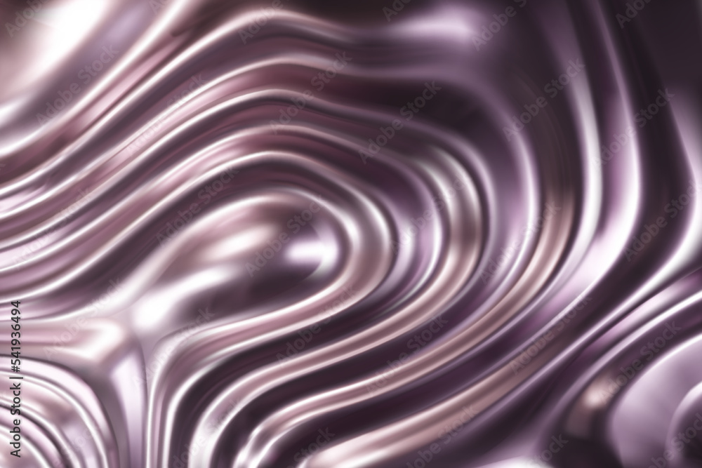 Silver liquid molten metal abstract wavy background with light reflects ...