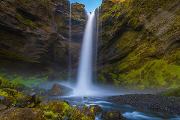  Landscape of Kvernufoss Waterfall (Iceland)