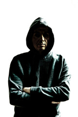 Wall Mural - man with a hoodie, isolated