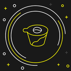 Sticker - Line Pour over coffee maker icon isolated on black background. Alternative methods of brewing coffee. Coffee culture. Colorful outline concept. Vector