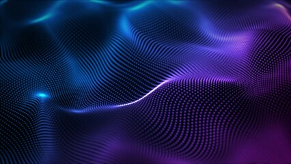 Abstract digital particle wave and lights background ,technology and futuristic concept, Digital technology, Social network connections, Animation digital data cyber or technology background concept.