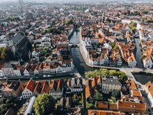 Drone View Of The Town Of Bruges, Belgium