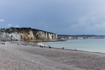 Wall Mural - Chalk cliffs along the Channel coast in France, Normandy