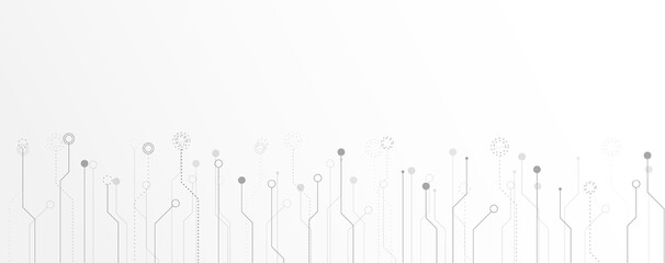 Wall Mural - abstract of white circuit electronic or electrical line connection engineering technology concept, v
