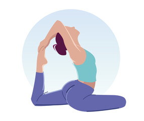 ​woman in yoga pose - illustration