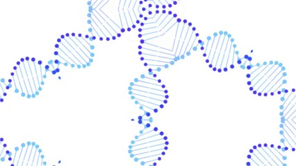 Wall Mural - abstract animation of kaleidoscope motion form into dna genetics structure pattern isolated on the w