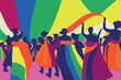 People expressing tolerance for lgbtq+ pride, rainbow parade, parade,