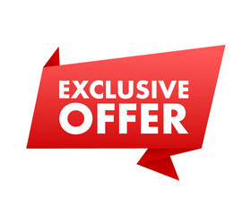 Wall Mural - Exclusive offer label, badge. Shop now. Vector stock illustration.