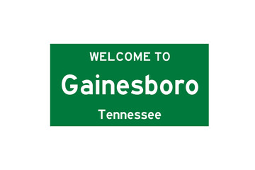 Wall Mural - Gainesboro, Tennessee, USA. City limit sign on transparent background. 