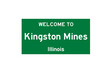 Kingston Mines, Illinois, USA. City limit sign on transparent background. 