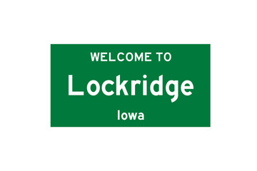 Lockridge, Iowa, USA. City limit sign on transparent background. 