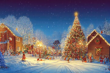 Merry Christmas Special Night Background Image 