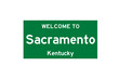 Sacramento, Kentucky, USA. City limit sign on transparent background. 