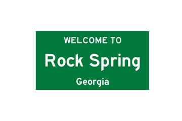 Rock Spring, Georgia, USA. City limit sign on transparent background. 