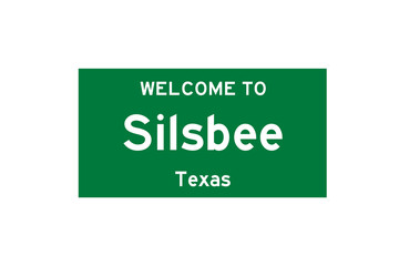 Canvas Print - Silsbee, Texas, USA. City limit sign on transparent background. 