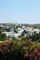 Wall Mural - Falatados, dominated by its Cathedral Saint John/Holy Trinity, is a traditional mountain village of Tinos, famous island of the Cyclades, in the heart of the Aegean Sea.

