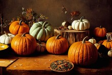 Pumpkins And Gourds Halloween, Thanksgiving Autumn Decor Decoration