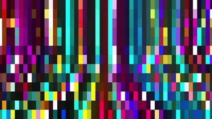 Wall Mural - abstract animation of geometric shape into form small square pixel pattern are twinkling on the colo