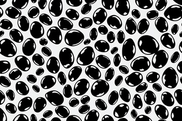 Canvas Print - 2d illustrated seamless pattern. Leopard black and white skin texture