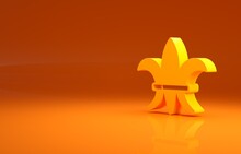 Yellow Fleur De Lys Icon Isolated On Orange Background. Minimalism Concept. 3d Illustration 3D Render