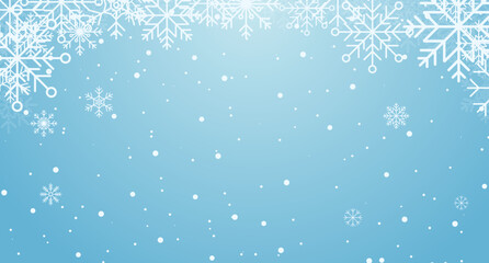 Wall Mural - winter background. abstract snowflake border. snowfall backdrop. winter holidays theme. background w