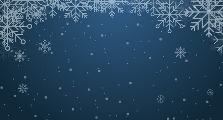 Wall Mural - winter background. abstract snowflake border. snowfall backdrop. winter holidays theme. background w