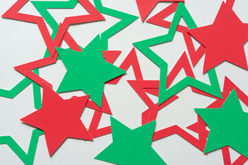 Wall Mural - christmas green and red star background