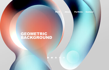 Abstract liquid background for your landing page design. Web page for website or mobile app wallpaper