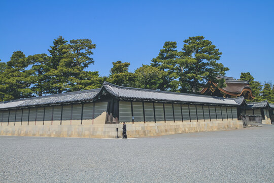 Walls of the Imperial Palace in Kyoto, Japan 8 April 2012